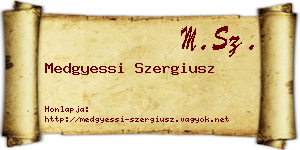 Medgyessi Szergiusz névjegykártya